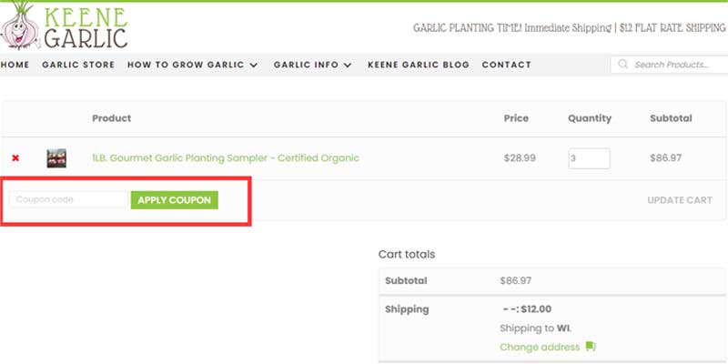 Keene Organics Garlic Coupon Codes